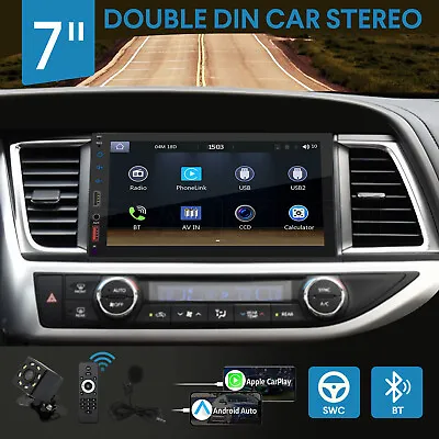 7  Car Stereo Radio Double Din Head Unit Apple Carplay Android Auto System 1080P • $79.95