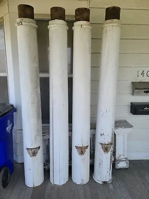$1199 • Buy 4 Vintage/Antique 83  Round Wood Load Bearing Structural Porch Columns From 1912