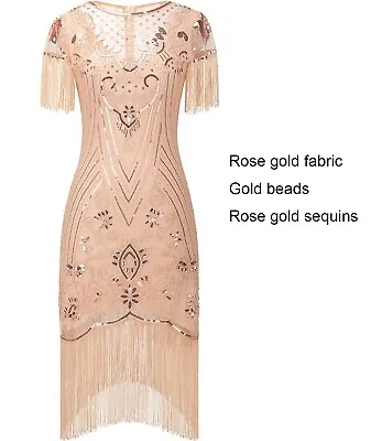 $39.99 • Buy Ladies 20s 1920s Roaring Flapper Costume Sequin Gatsby Fancy Dress