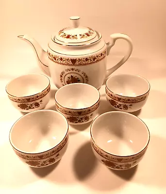 DATANG TATUNG TAIWAN 6 Piece Vintage Tea Set Tea Pot Floral White • $20.50