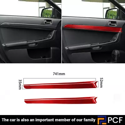 For Mitsubishi Lancer 2008-2015Interior Door Panel Cover Fit Red Carbon Fiber 6X • $57.03