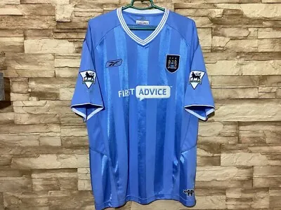 MANCHESTER CITY 2003 2004 Home Football Shirt Soccer Jersey Reebok Sz XL • $42.99