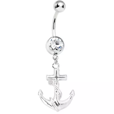 Belly Button Ring - Vintage Anchor Dangle Belly Ring - 14ga 316L Surgical Steel • $10.34