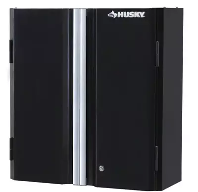 Husky 24-Gauge Steel Wall Mounted Garage Cabinet In Black 28in X 29.7in X 12in • $166.68