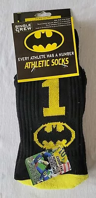 $8.99 • Buy BATMAN  Mens Single CREW Socks New Every Player Has A Number #1 Athletic Athlete