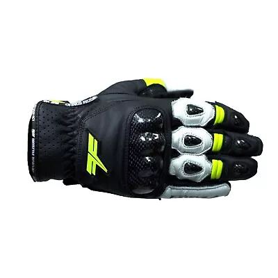 Forza Twister Fluorescent Leather Motorcycle Gloves • $65.18