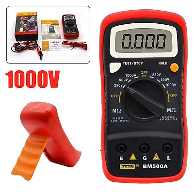 BM500A 1000V 1999M Resistance Tester Digital Insulation Meter Megohmmeter Megger • $20.11