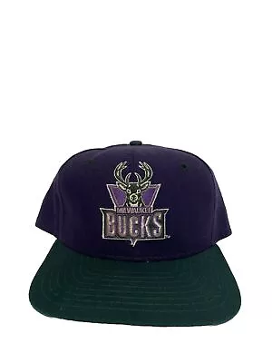 Rare Vintage NBA Milwaukee Bucks Purple New Era Pro Model Snapback Hat • $74.99