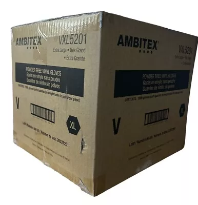 Ambitex Vinyl Powder Free Gloves X-Large General Purpose VXL5201 Case Of 1000 • $78.99