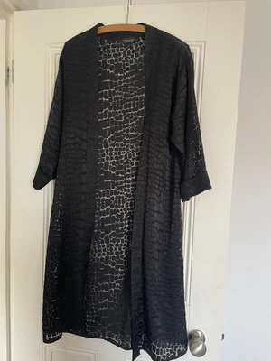 £14 • Buy Sheer Snake Effect Topshop Black Kimono Size 6