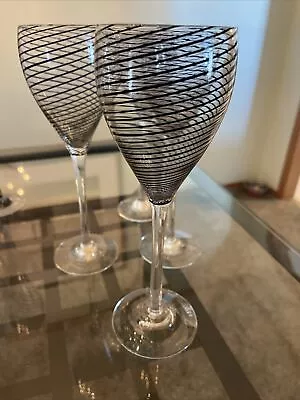 Beautiful Vintage Set Of 4 Steven Maslach Wine Glasses. Signed Set! 1983 • $349