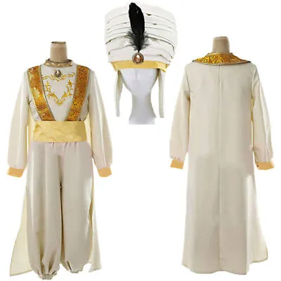 Mens Aladdin Prince Cosplay Magic Lamp Uniform Outfit Costume Halloween Gift • £41.54