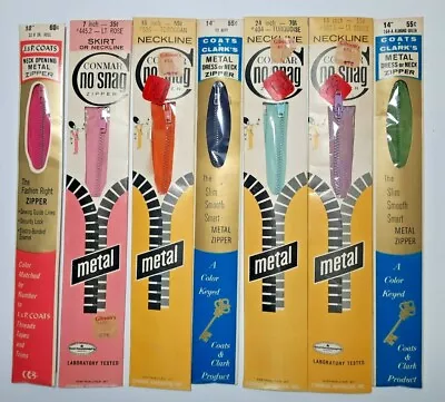 7 Vintage Clothing Zippers  Unused New In Packages • $10.08