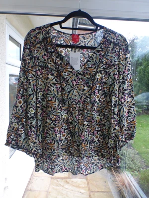 £4.99 • Buy Miss Captain MISS Black Floral Print Blouse Top EU 38 UK 10