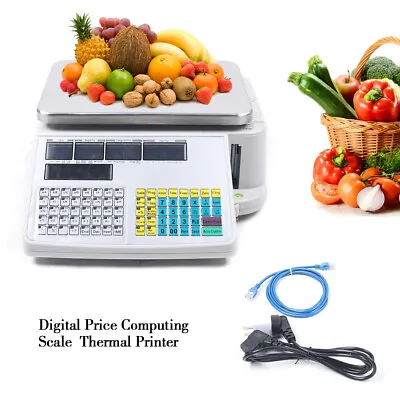 110V Commercial Digital Price Computing Scale 66 Lbs With Label Barcode Printer • $299.25