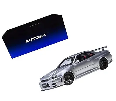 Nissan Nismo R34 GT-R Z-TUNE RHD (Right Hand Drive) Silver Metallic 1/18 Model • $271.75