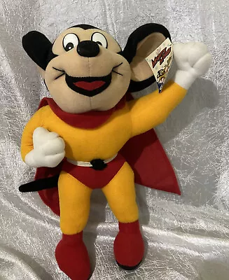 Vintage 1997 Mighty Mouse Cartoon Stuffed Plush Toy Doll Terrytoons Viacom 13’ • $25