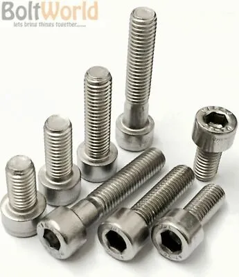 M6 6mm A2 STAINLESS STEEL SOCKET CAP SCREWS METRIC COARSE HEX ALLEN DIN 912 • £14.56