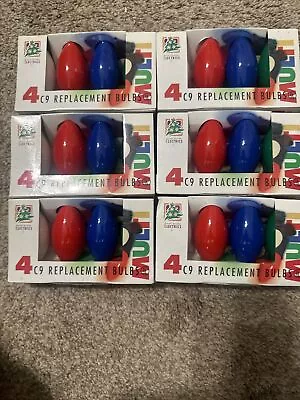 6 Packs Vintage C9 1/4 Christmas Outdoor Lamps Bulbs Seasonal Specialties Nos • $10.55