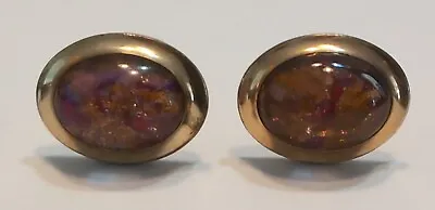 Vintage CORRECT Gold Filled Faux Opal Cufflinks • $19.99