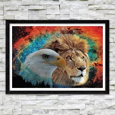 Vintage Decor Lion Eagle Animal Poster Canvas Painting Home Decor Canvas Wal Art • $21.59