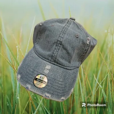 Distressed Denim Cotton Baseball Ball Cap Hat Dad Vintage Solid Blank Plain  • $6