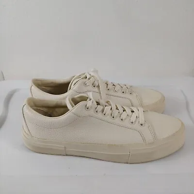 Zara Men's Leather Sneakers White Lace Up Shoes Size 12 US  45 EU • $30