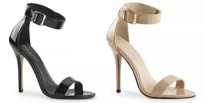 High Heel Stiletto Ankle Strap 5  Sandals Shoes Ladies Pleaser Amuse 10 • £57.90