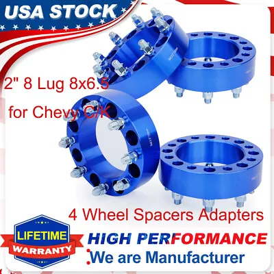 4 2'' 8 Lug Wheel Spacer Adapters 8x6.5 For Chevy C/K 2500/3500 GMC Yukon Nissan • $236.35