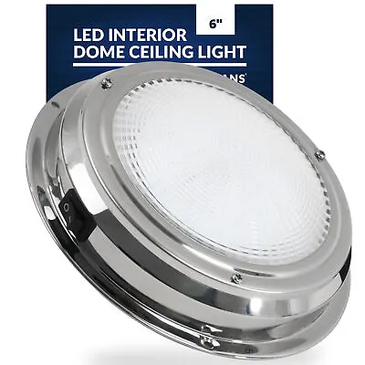 Marine LED Interior Dome Light 6  Boat Ceiling LED Lights Round Stainless Steel • $42.40