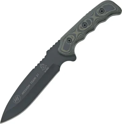 TOPS Mission Team 21 Fixed Knife 6.62  1095HC Steel Full Blade Micarta Handle • $161.99