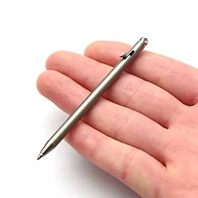 Pure Titanium Mini Ball Pen Outdoor Travel Portable Keychain Mini Ballpoint Pen • $14.67