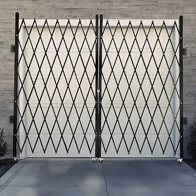 Folding Security Gate 6-1/2'H X 12'W Double Folding Door Wall Gate Scissor Gate • $388