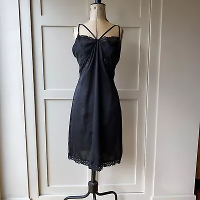 Mink Pink Black Loves Shadow Slip Dress Size L • £40