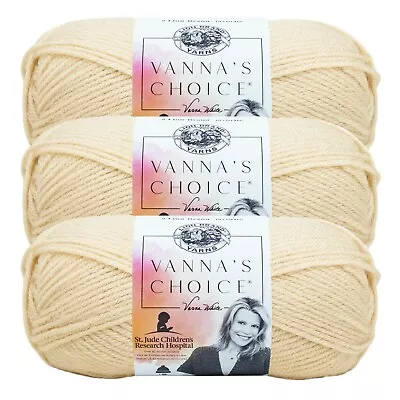 (3 Pack) Lion Brand Yarn 860-123I Vanna's Choice Yarn Beige • $15.35