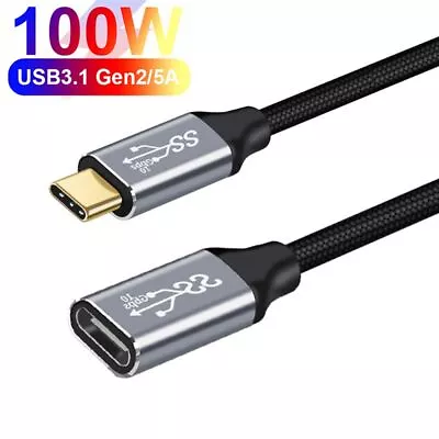 $17.47 • Buy Male To Female 10Gbps Type C Cable Extension Cable Fast Charging USB 3.1 Gen 2