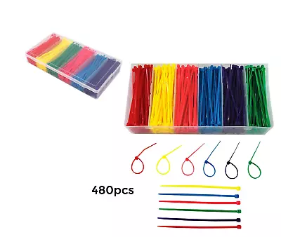 Small Colored Zip Ties 4 Inch Multicolor 480Pcs Assorted Color Cable Ties New !! • $29.02