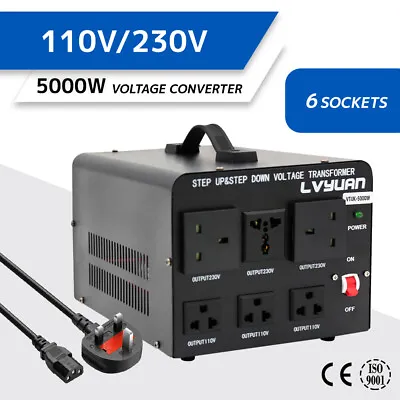 £0.99 • Buy 5000W Voltage Transformer Converter Step Up/Down 230v To 110v/110v To 230v UK
