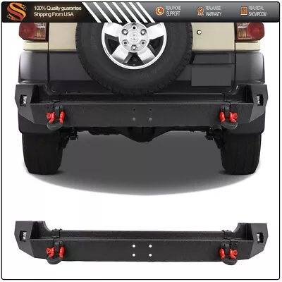 Fits 2007-2014 Toyota FJ Cruiser Black Steel Complete Rear Bumper W/ LED Lights • $461.17