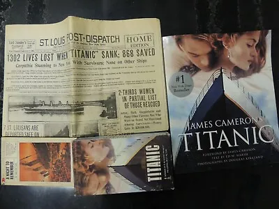 TITANIC Combo!  NEWSPAPER 1912 Cameron Movie And Book  A Night To Remember   • £118.69