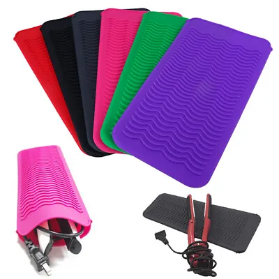 £8.38 • Buy Hair Straightener Mat Heat Resistant Silicone Pocket Storage Pouch Home Tra  Nw