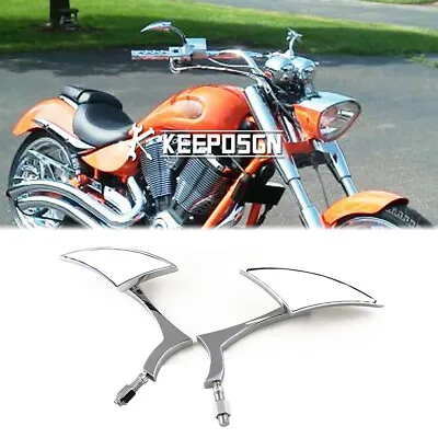 For Victory Ness Vegas Jackpot Motorcycle Side Mirrors Chrome Blade Rearview • $35.30