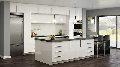 Fully Assembled 10X10 Contemporary Palermo Gloss White Kitchen Cabinets Glossy • $8499.99