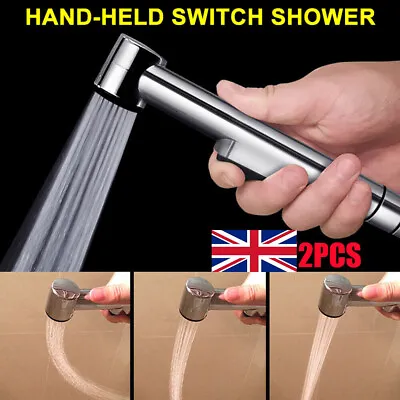 2x Hand Held Douche Spray Set ABS Hygienic Toilet Shower Head Hose Bidet Bracket • £6.79