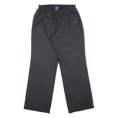 REEBOK Mens Track Pants Black Straight S W28 L30 • £12.99