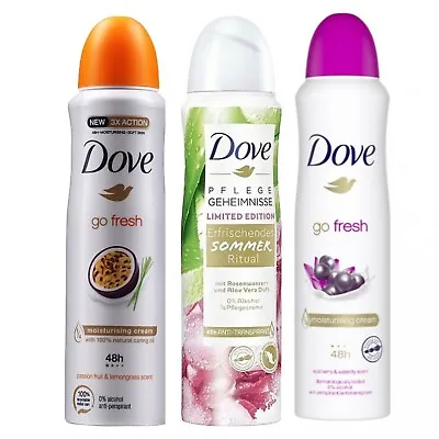 £14.75 • Buy Dove Açai Berry,summer  , Passion Fruit Anti-Perspirant Deodorant Spray 150ml X3