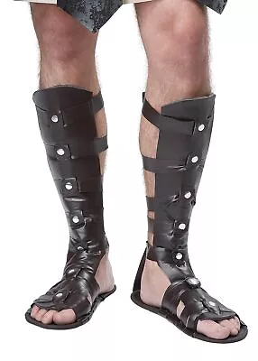 Gladiator Sandals Brown Roman Fancy Dress Up Halloween Adult Costume Accessory • $29.85