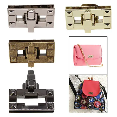 DIY Rectangle Metal Clasp Turn Lock Twist Lock For Handbag Bag Purse Hardware • £22.89