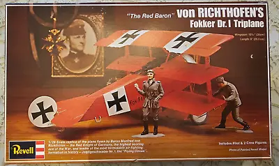 The Red Baron Von Richthofen's Fokker Triplane Model Kit 1/28 H-233 1975 Vintage • $10.50