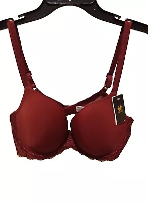 Wacoal La Femme Size 36D Bra  Burgundy Contour Underwire T-Shirt Style853117 NWT • $22.10